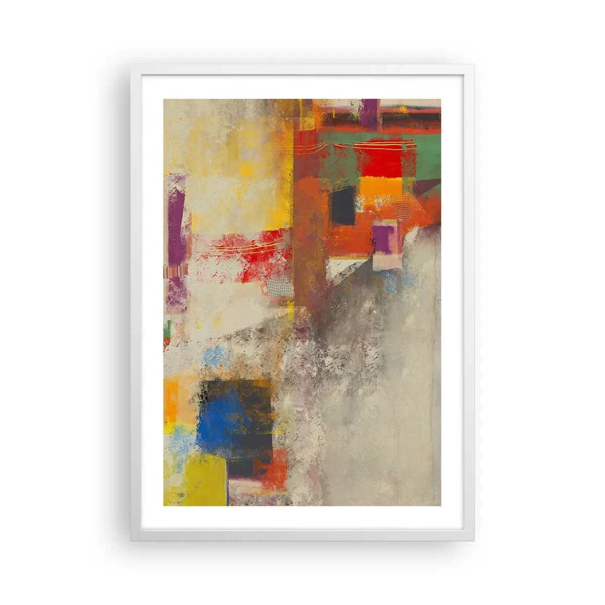 Poster in een witte lijst - Kleur geometrie - 50x70 cm
