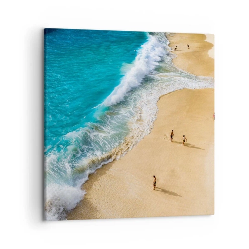 Schilderen op canvas - En dan de zon, het strand… - 60x60 cm