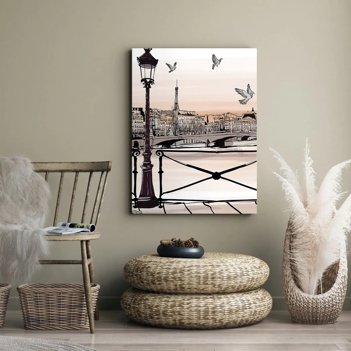 Schilderen op canvas - Over de daken van Parijs - 50x70 cm