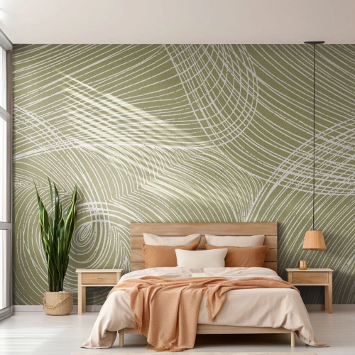 Zelfklevend Fotobehang Deluxe Sticker - Ingewikkelde abstractie in wit - Boho, Minimalisme, Deel - 250x175 cm