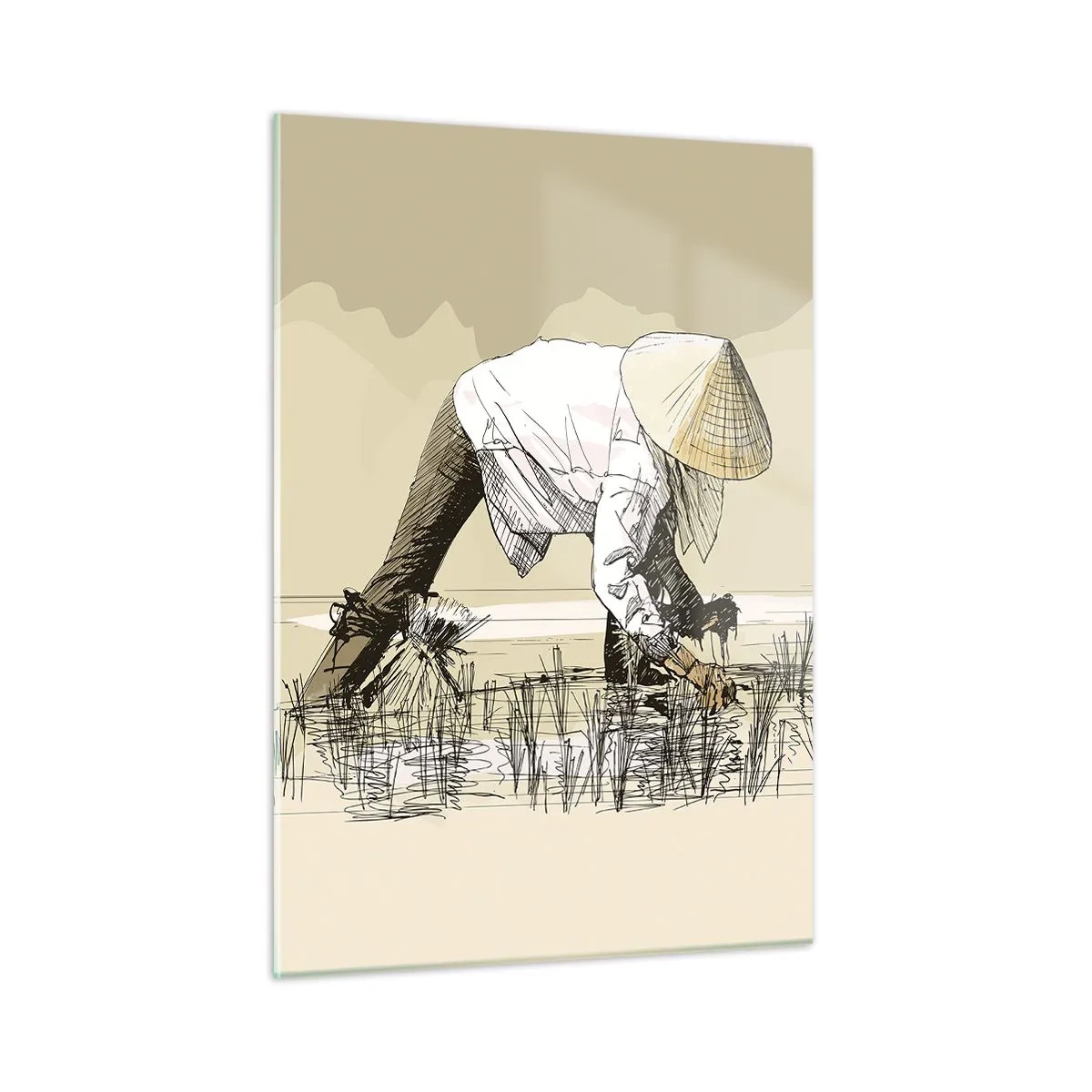 Schilderen op glas - Succesvolle oogst - 50x70 cm