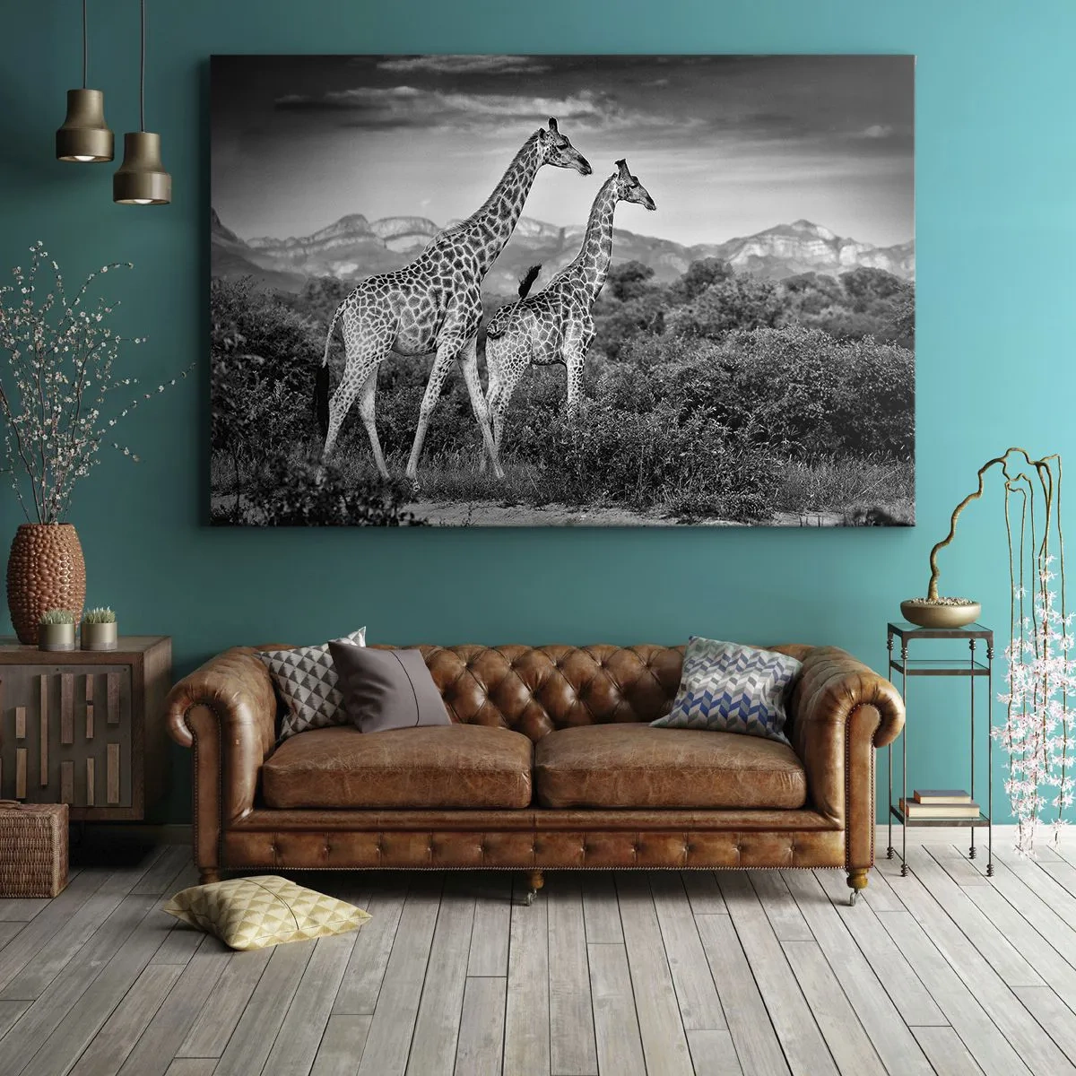 Schilderen op canvas - Hoge sferen in Afrika - 120x80 cm