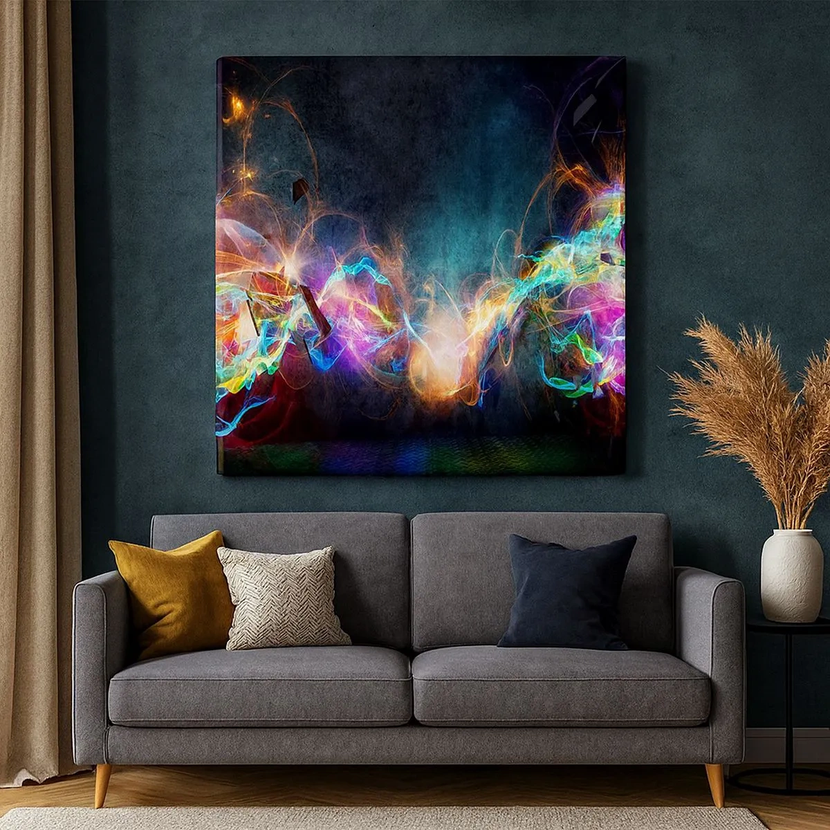 Schilderen op canvas - Met vreugde tegen het donker - 30x30 cm