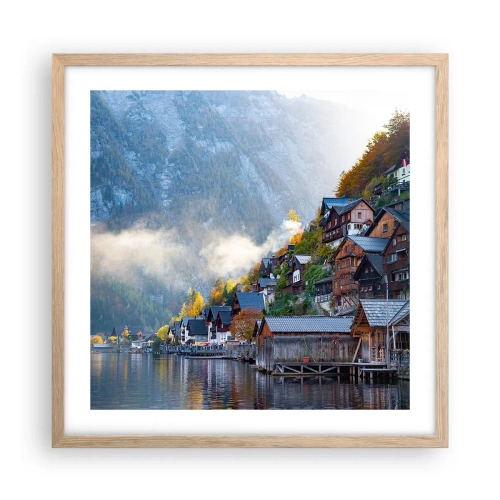 Een poster in een licht eiken lijst - Alpine sfeer - 50x50 cm