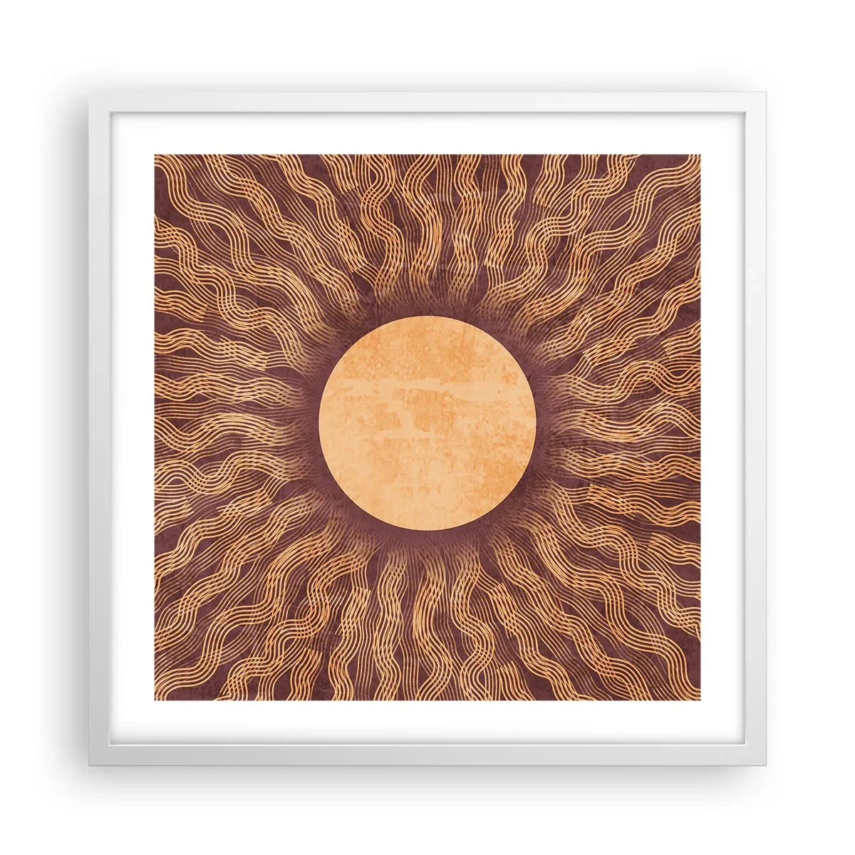 Poster in een witte lijst - Zon icoon - 50x50 cm