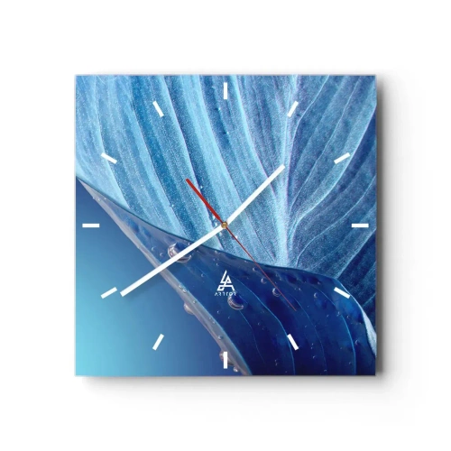Wandklok - Klok - Verborgen druppels blauw - 30x30 cm