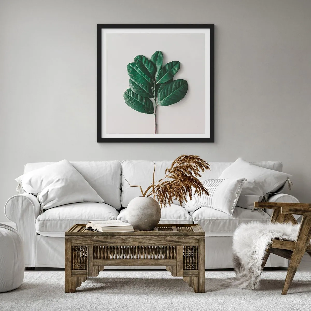 Poster in een zwarte lijst - Een tekening van de pure natuur - 60x60 cm