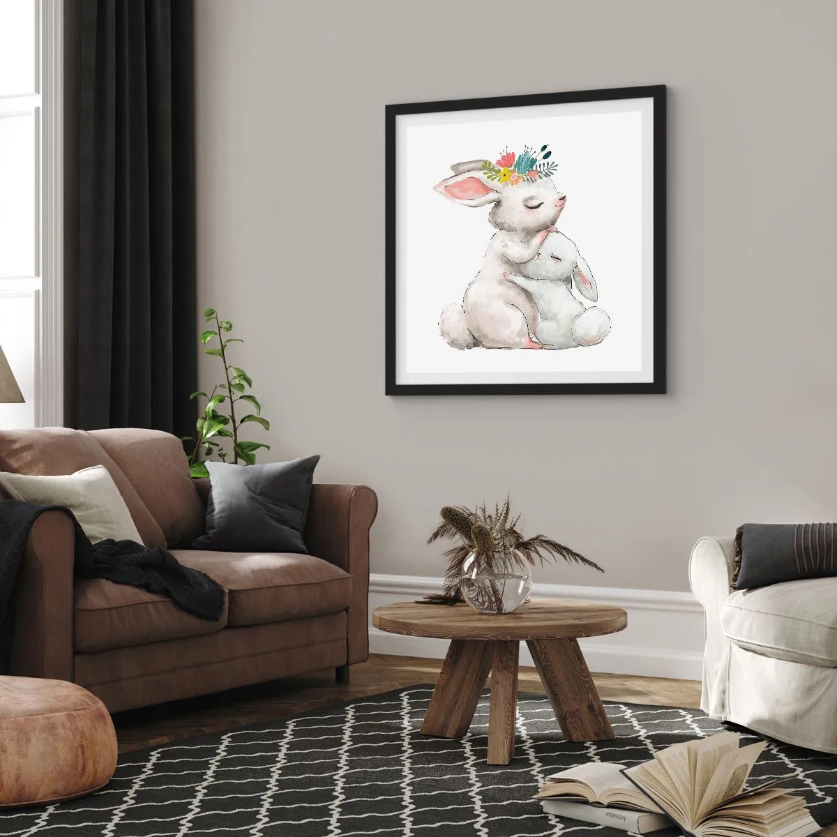 Poster in een zwarte lijst - Het is het beste met mama - 40x40 cm