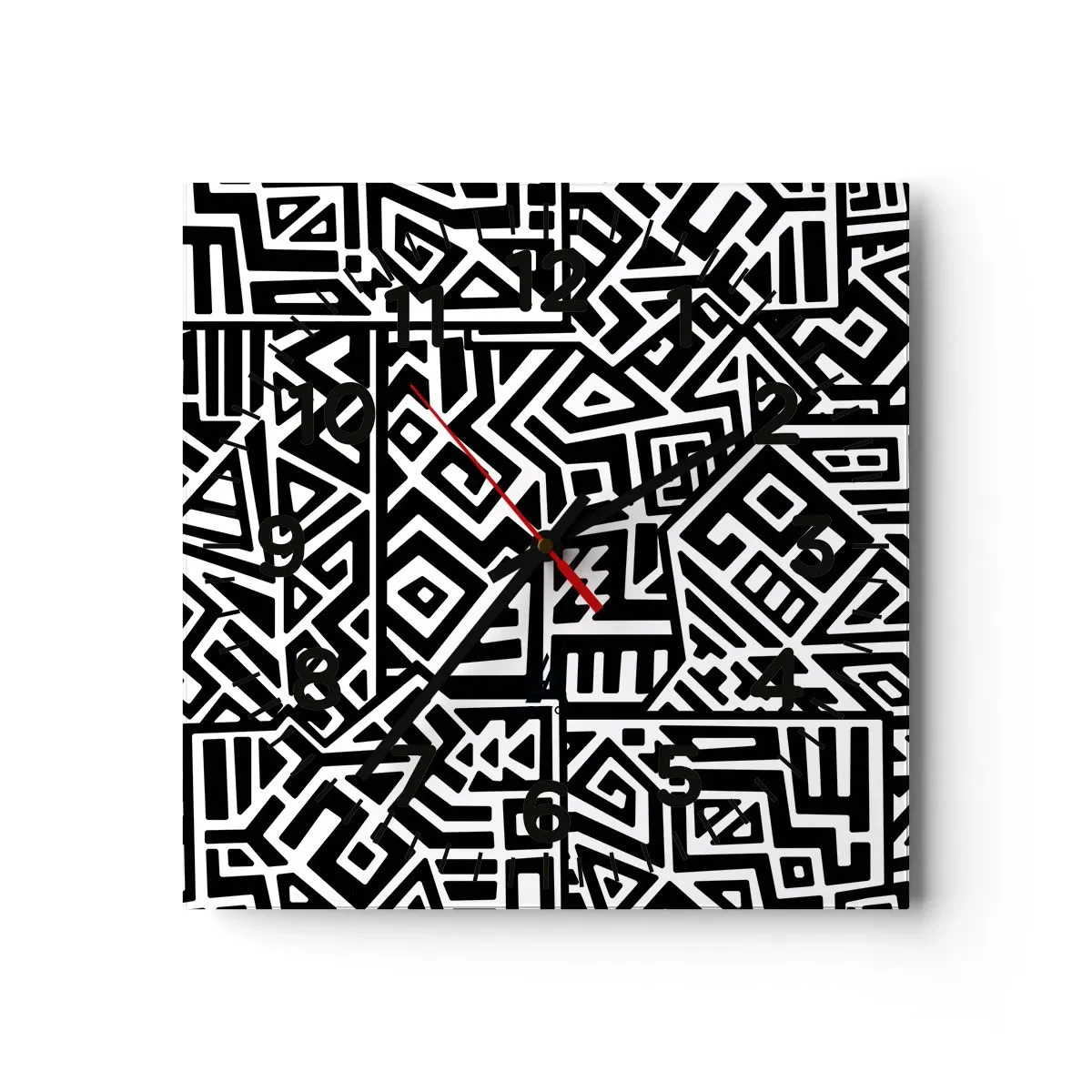 Wandklok - Klok - Pre-Columbiaanse compositie - 40x40 cm