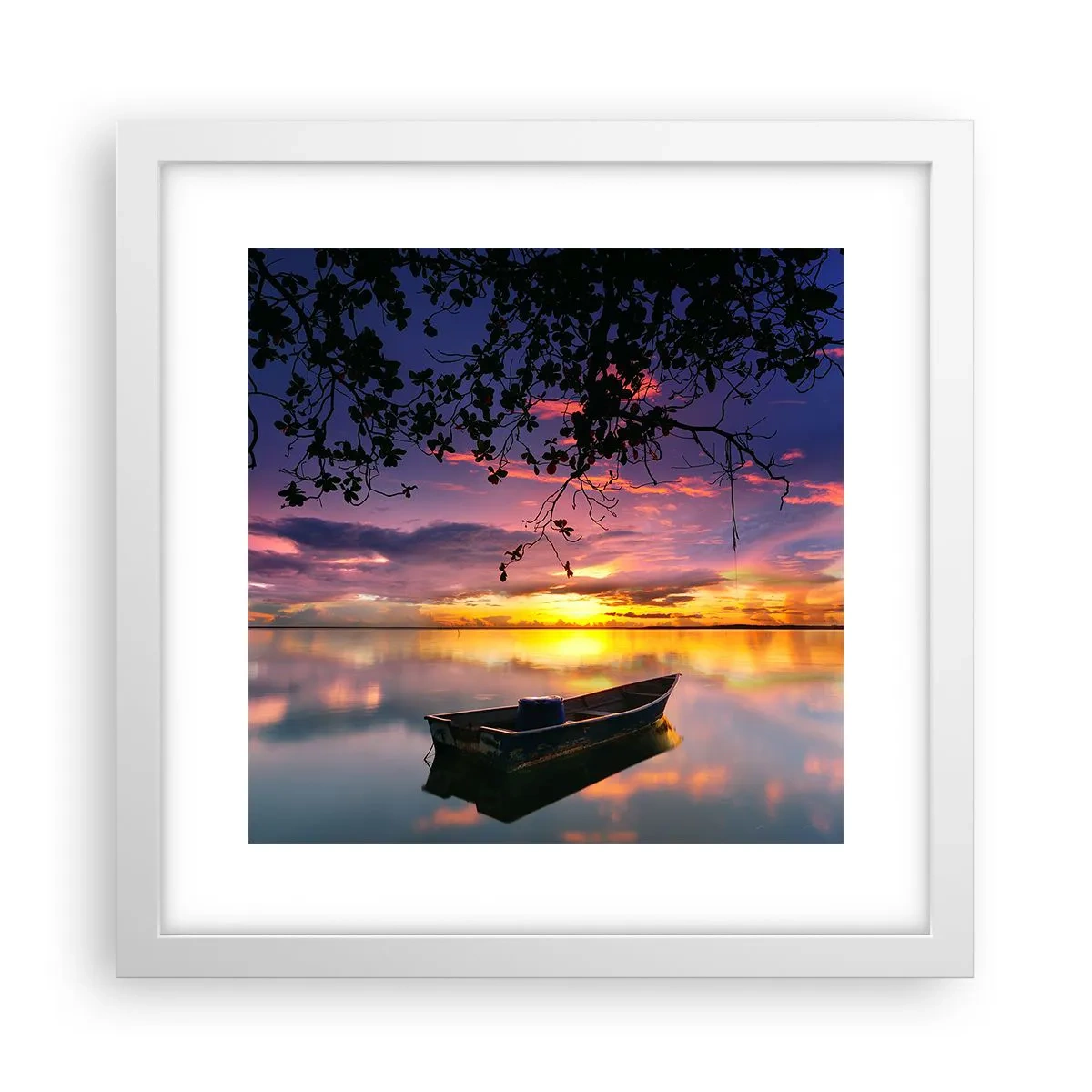 Poster in een witte lijst - "Je lijkt midden in de lucht te hangen..." - 30x30 cm