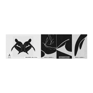 Fotobehang Monster Premium Sand - Een gemeenschappelijke ziel - Mensen, Minimalistisch, Tweelingen - 100x30 cm