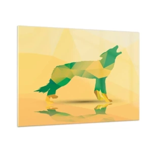 Schilderen op glas - Een eenzame wolf - 100x70 cm