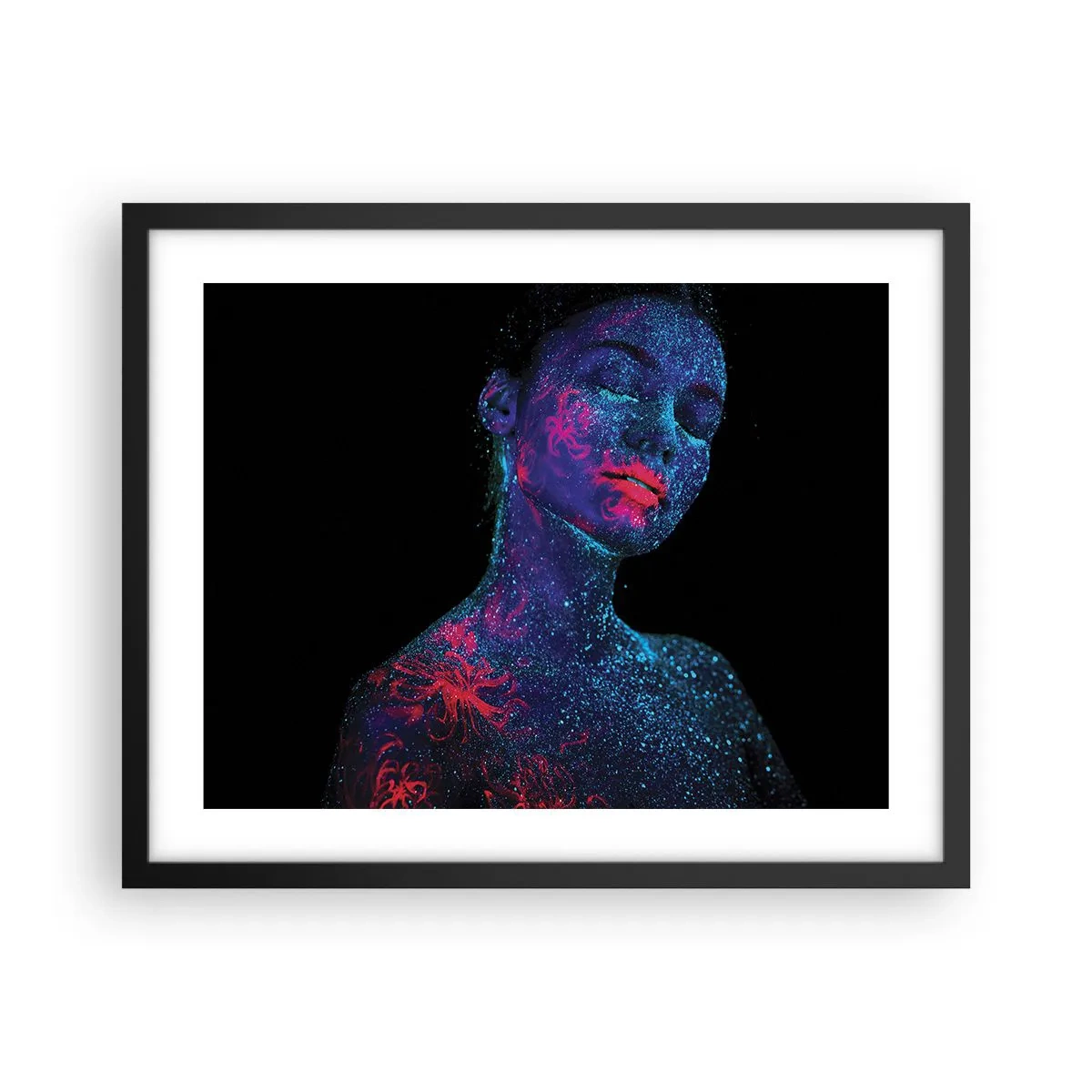 Poster in een zwarte lijst - in sterrenstof - 50x40 cm