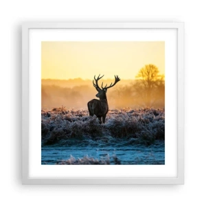 Poster in een witte lijst - Gekroond op zijn landgoed - 40x40 cm