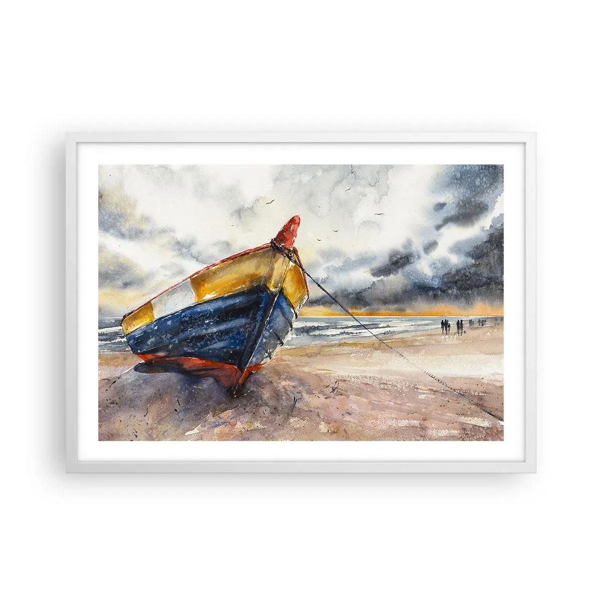 Poster in een witte lijst - Rust aan de kust - 70x50 cm
