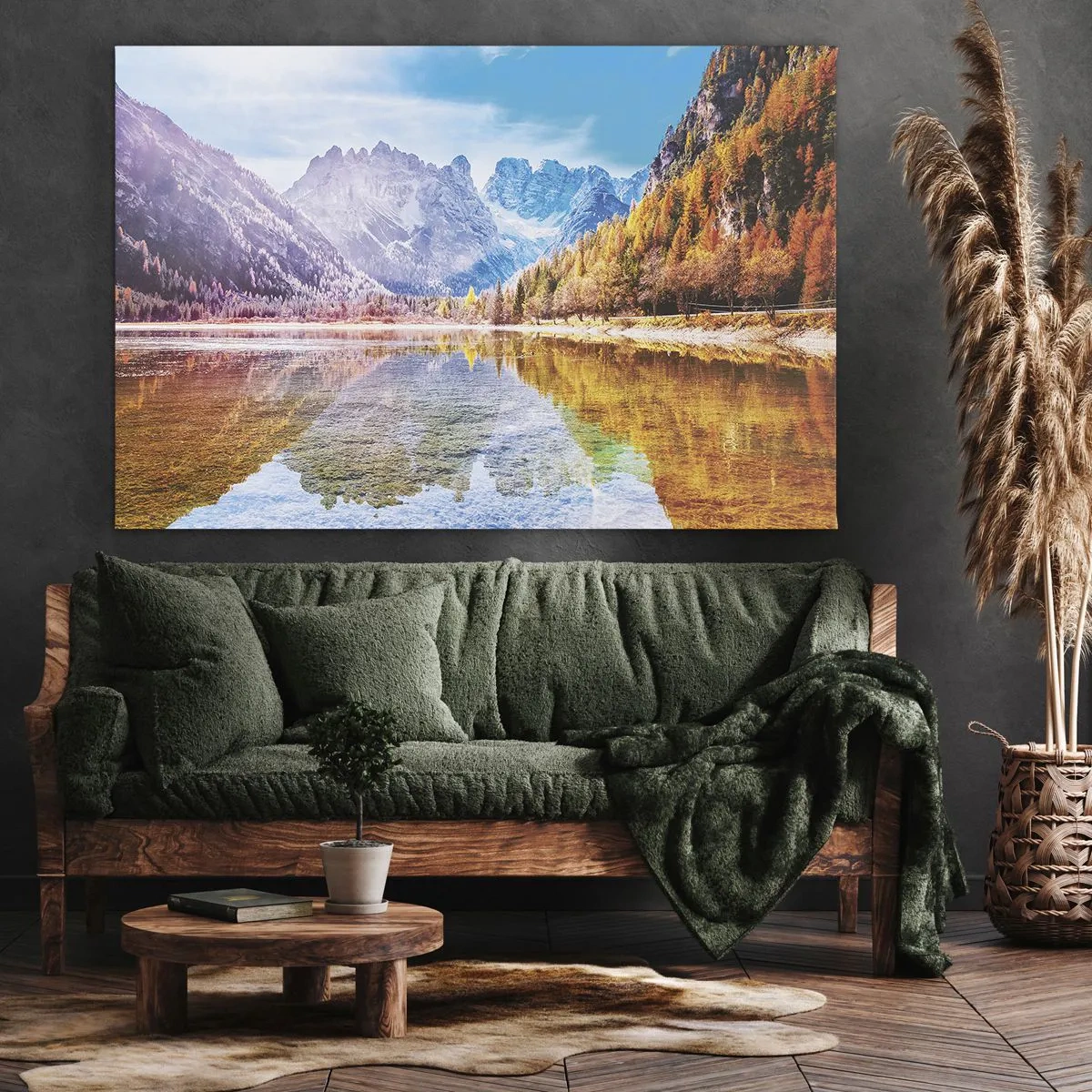 Schilderen op canvas - En het is al herfst in de bergen - 120x80 cm