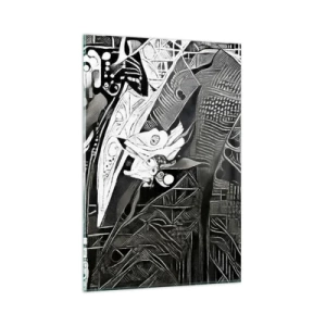 Schilderen op glas - Alleen een ogenschijnlijk grijze man - 80x120 cm