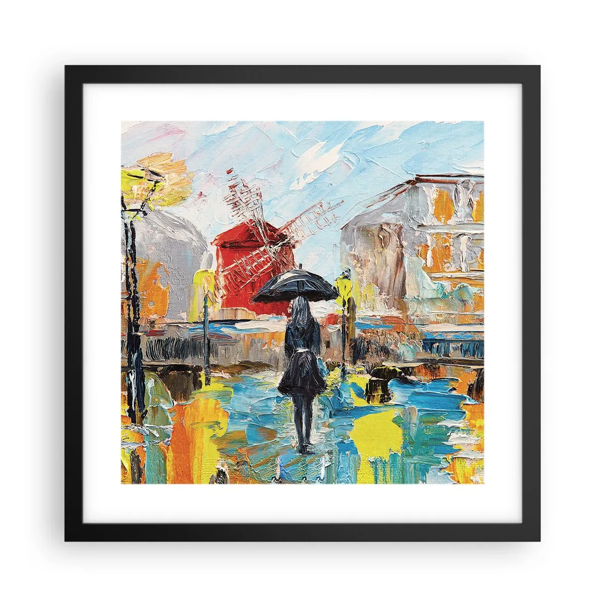 Poster in een zwarte lijst - Parijse legendes - 40x40 cm