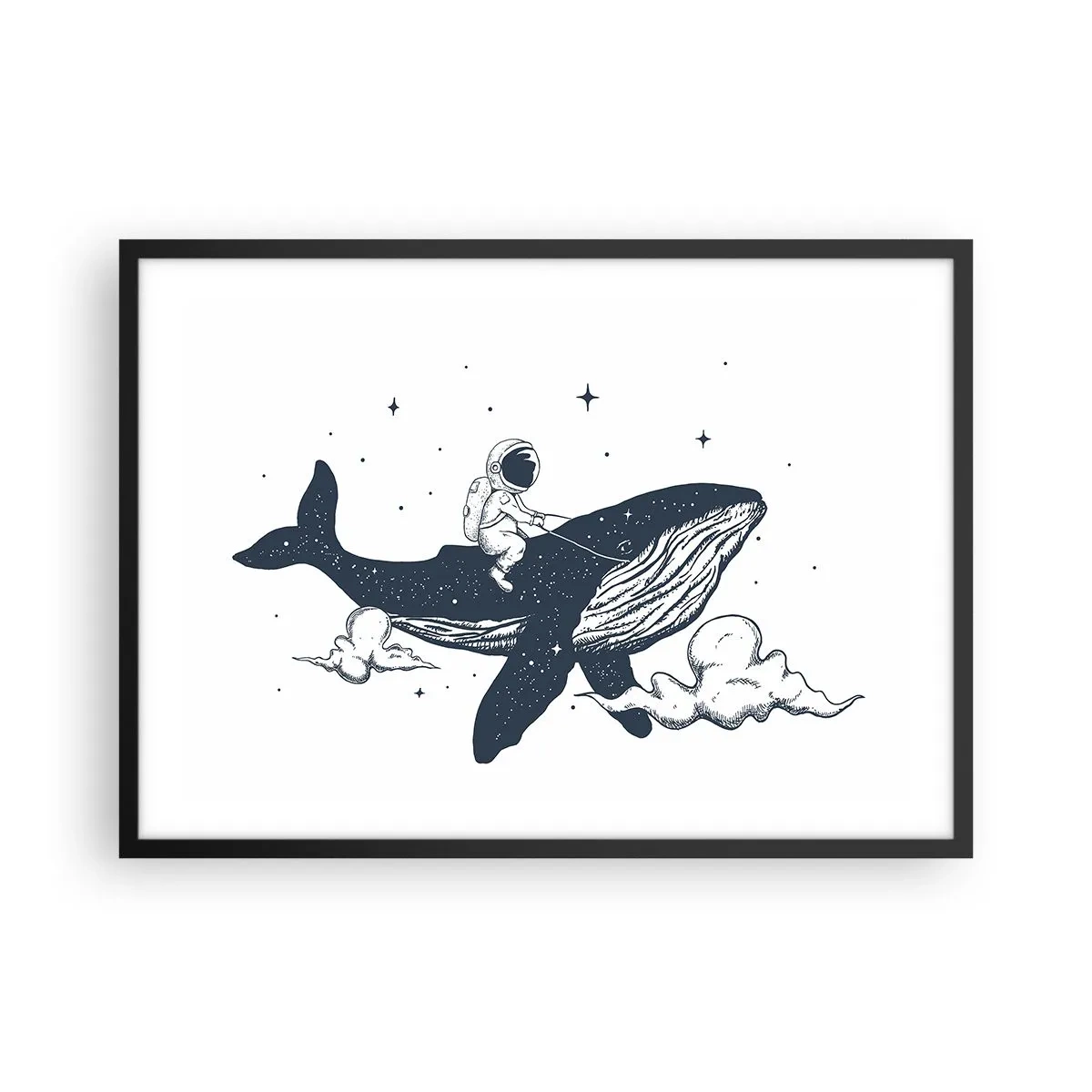 Poster in een zwarte lijst - Ruimte avontuur - 70x50 cm