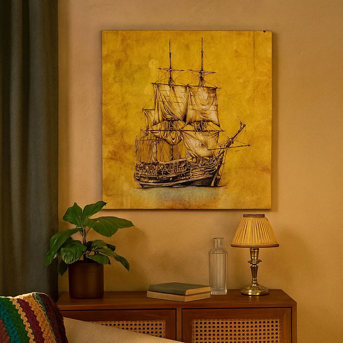 Schilderen op canvas - Richting Tortuga! - 30x30 cm