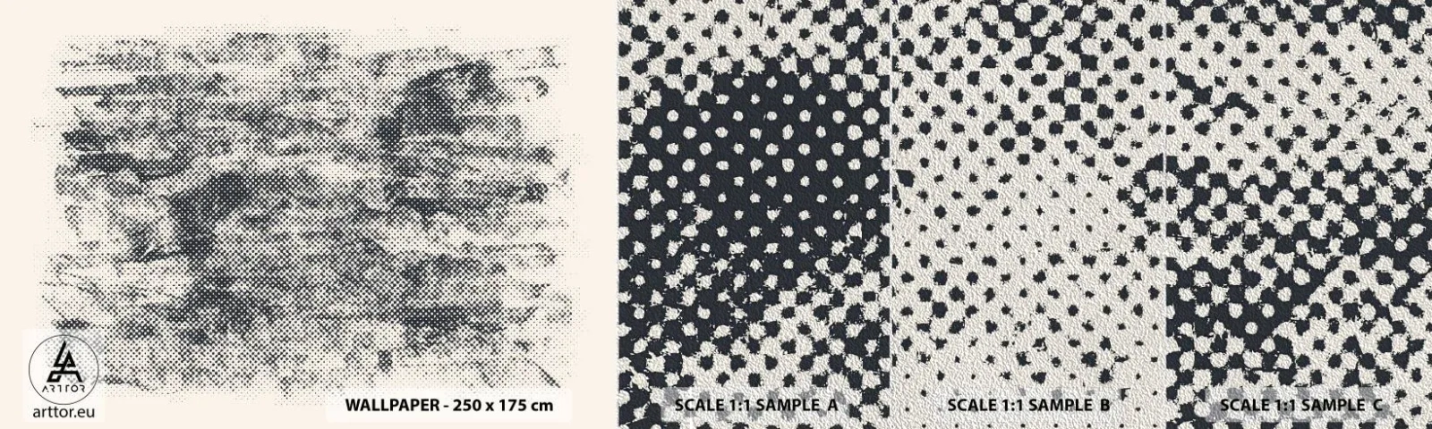 Fotobehang Monster Premium Sand - Mistige compositie - Abstractie, Deel, Modern patroon - 100x30 cm