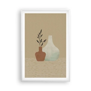 Poster in een witte lijst - De vaas en zijn idee - 61x91 cm