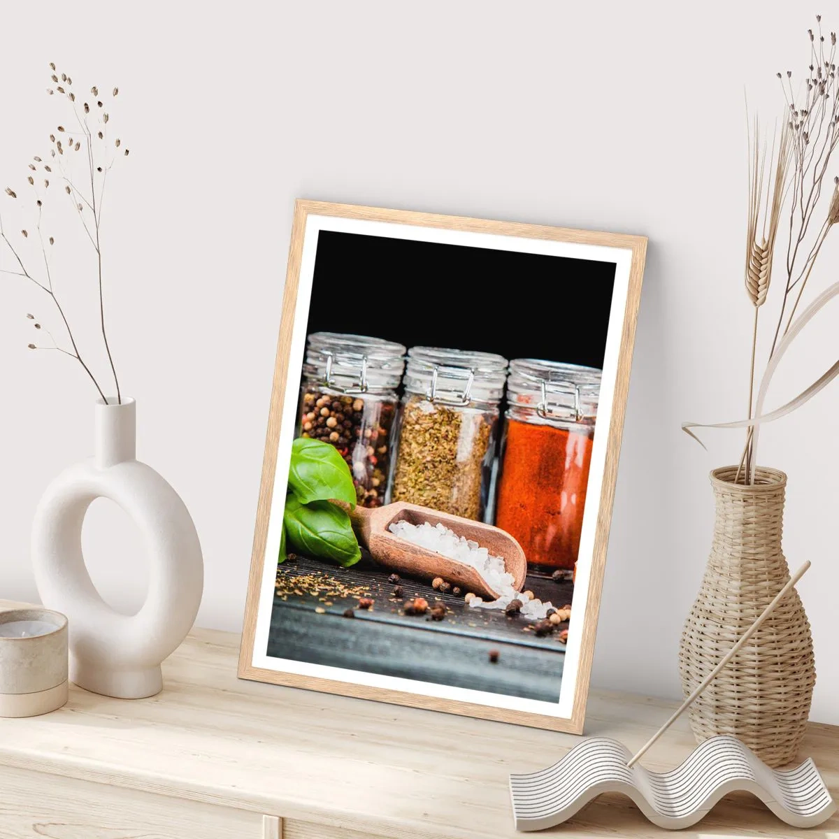 Een poster in een licht eiken lijst - Zodat het leven smaak heeft - 70x100 cm