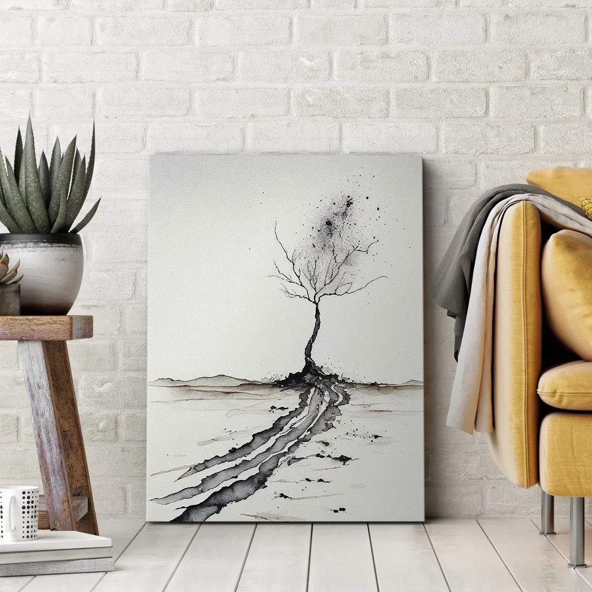 Schilderen op canvas - Winterse melancholie - 55x100 cm
