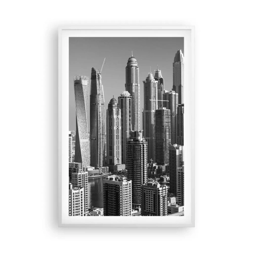 Poster in een witte lijst - Stad in de woestijn - 61x91 cm