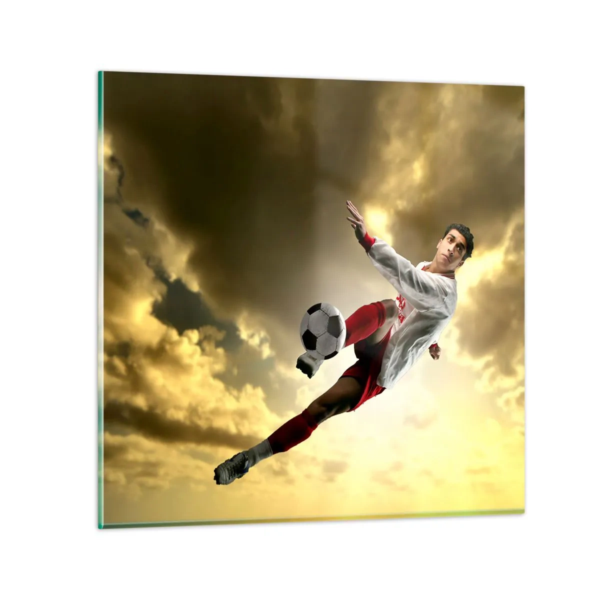 Schilderen op glas - Voetbal hemel - 70x70 cm