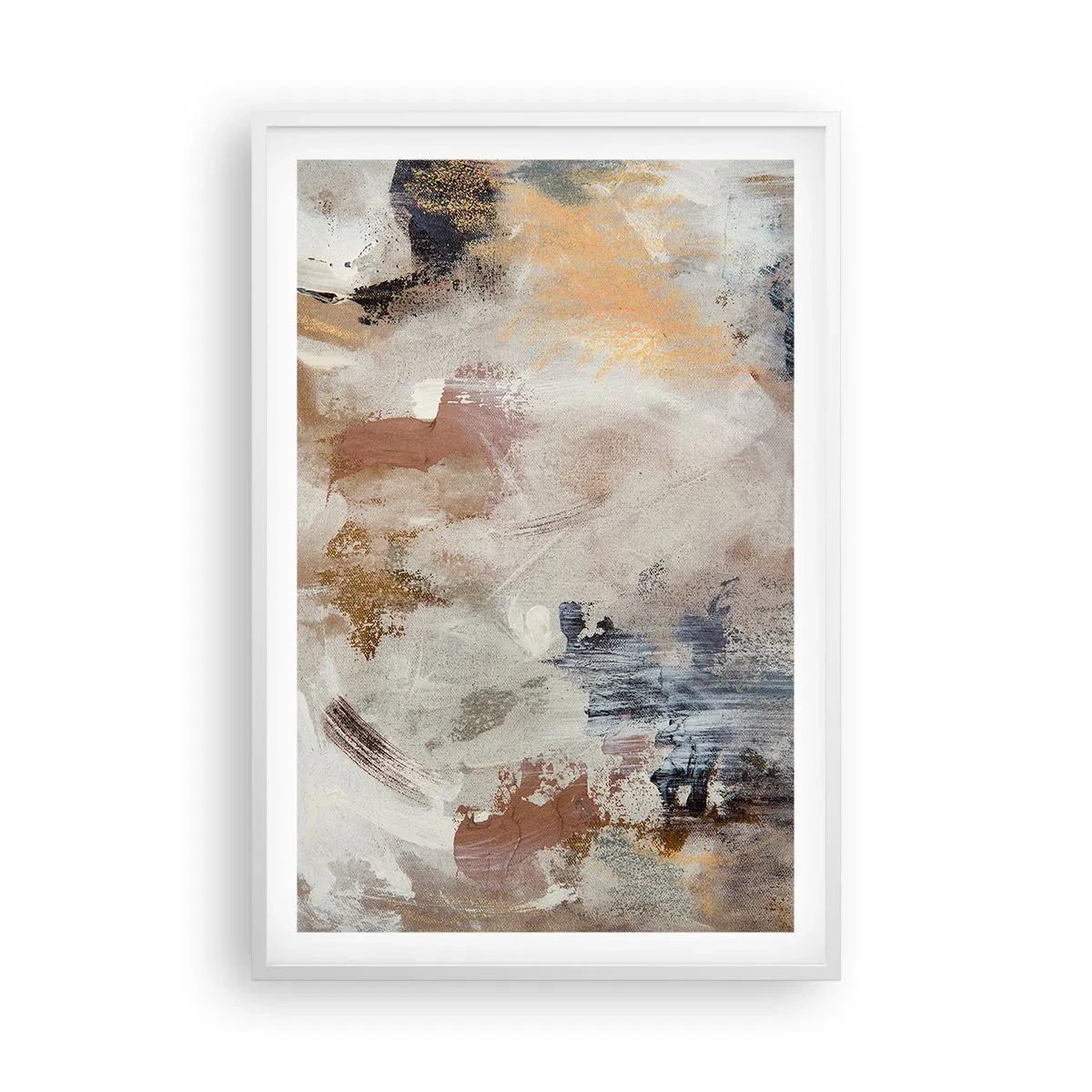 Poster in een witte lijst - Mistige abstractie - 61x91 cm