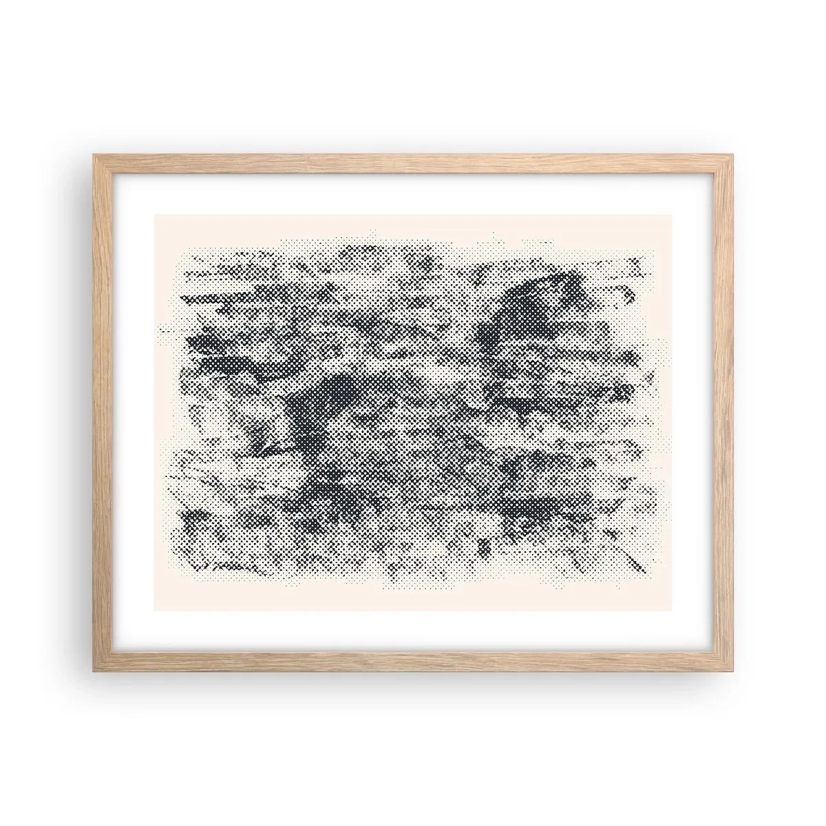 Een poster in een licht eiken lijst - Mistige compositie - 50x40 cm