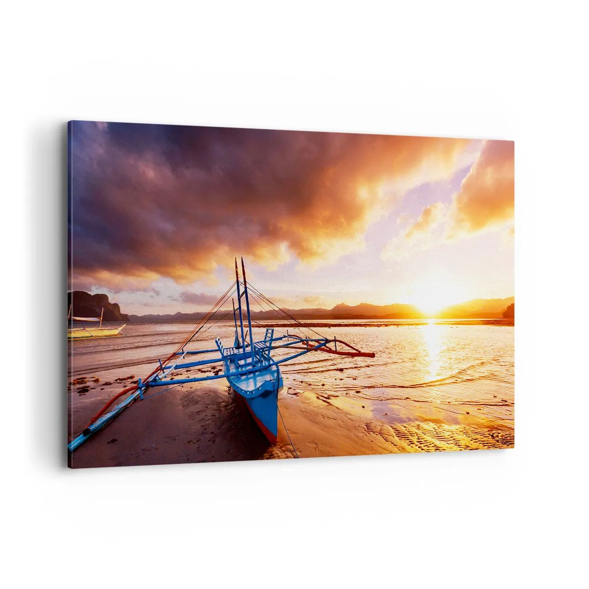 Schilderen op canvas - Strek je uit op het zand na een hele dag - 120x80 cm