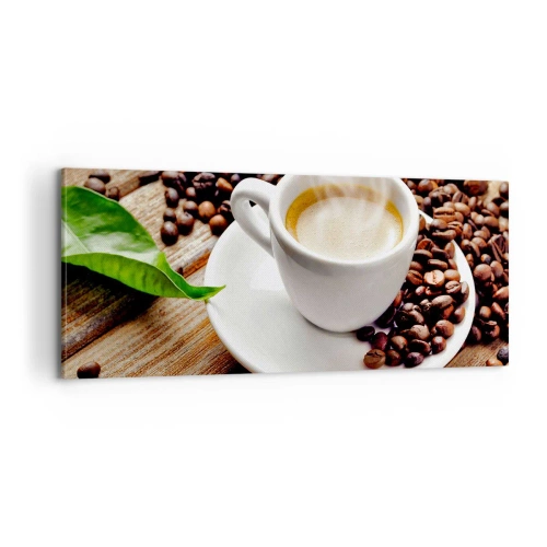 Schilderen op canvas - Koffie op de bank - 100x40 cm