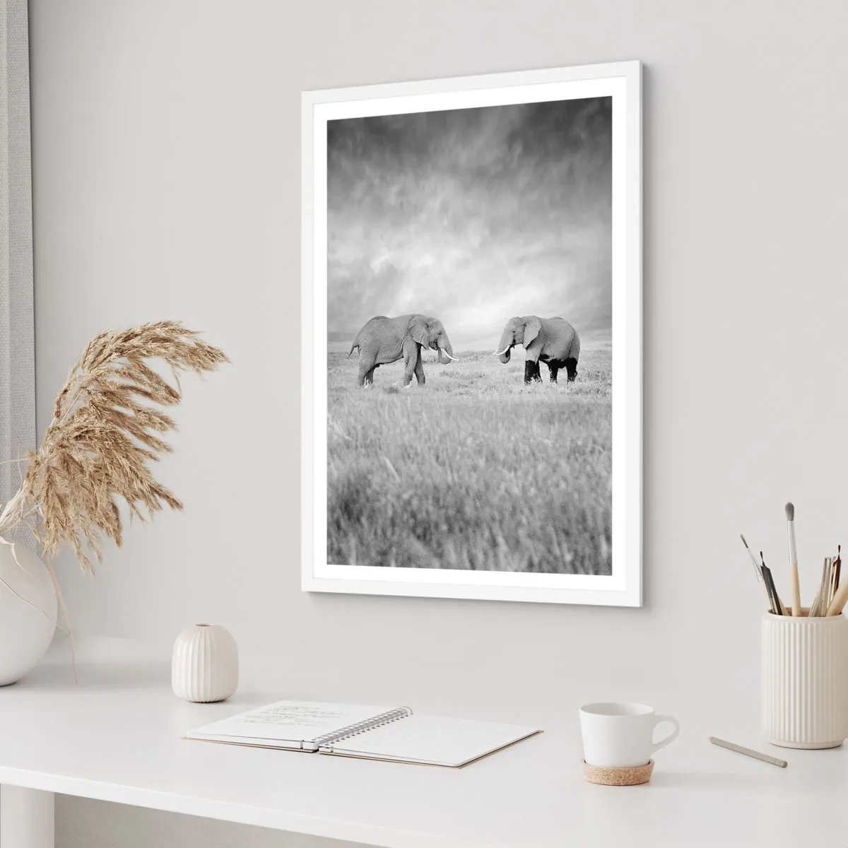 Poster in een witte lijst - Grijs is mooi - 70x100 cm