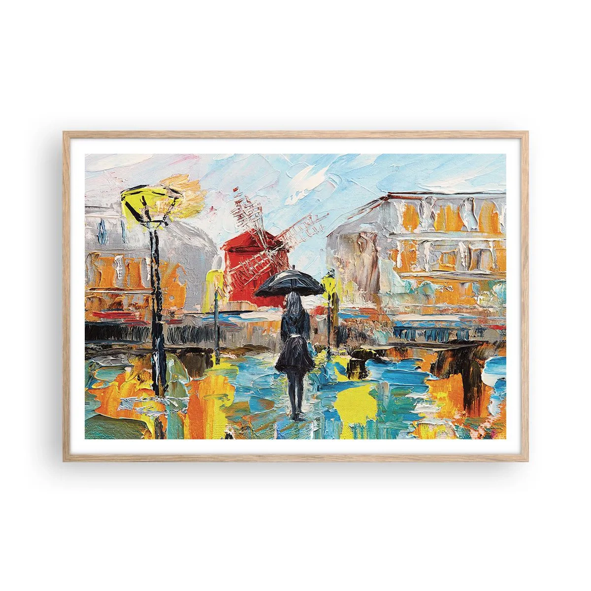 Een poster in een licht eiken lijst - Parijse legendes - 100x70 cm