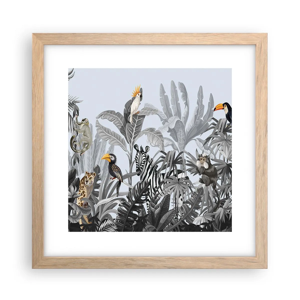 Een poster in een licht eiken lijst - Afrikaans sprookje - 30x30 cm