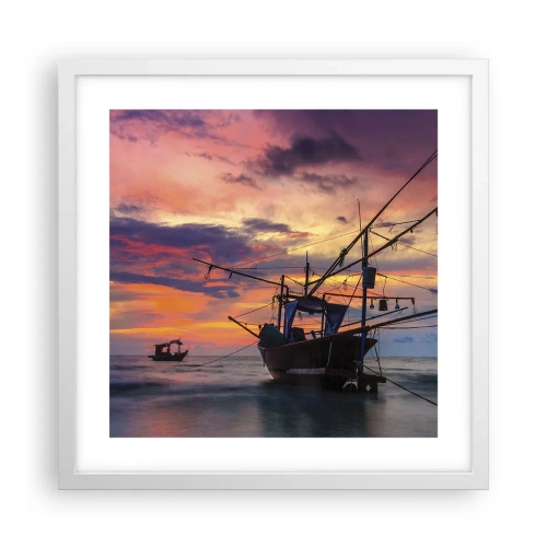 Poster in een witte lijst - Exotische avond - 40x40 cm