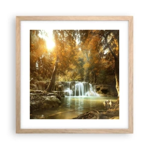 Een poster in een licht eiken lijst - Park cascade - 40x40 cm