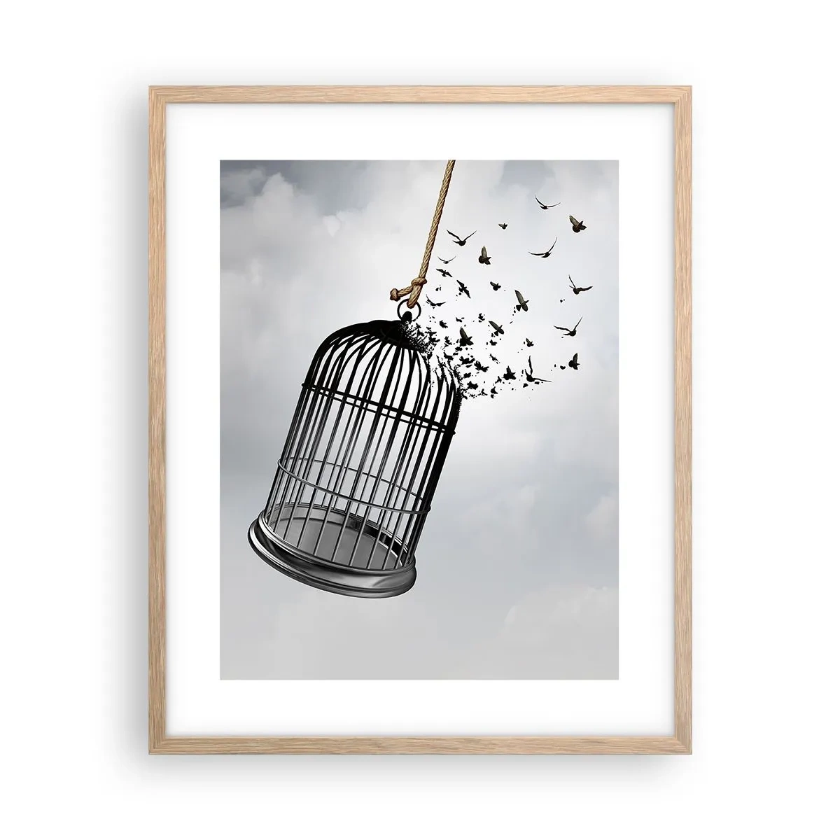 Een poster in een licht eiken lijst - Geloof ... Hoop ... Vrijheid! - 40x50 cm