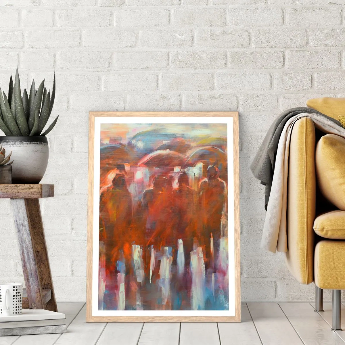 Een poster in een licht eiken lijst - Zelfs bij regen en mist - 70x100 cm