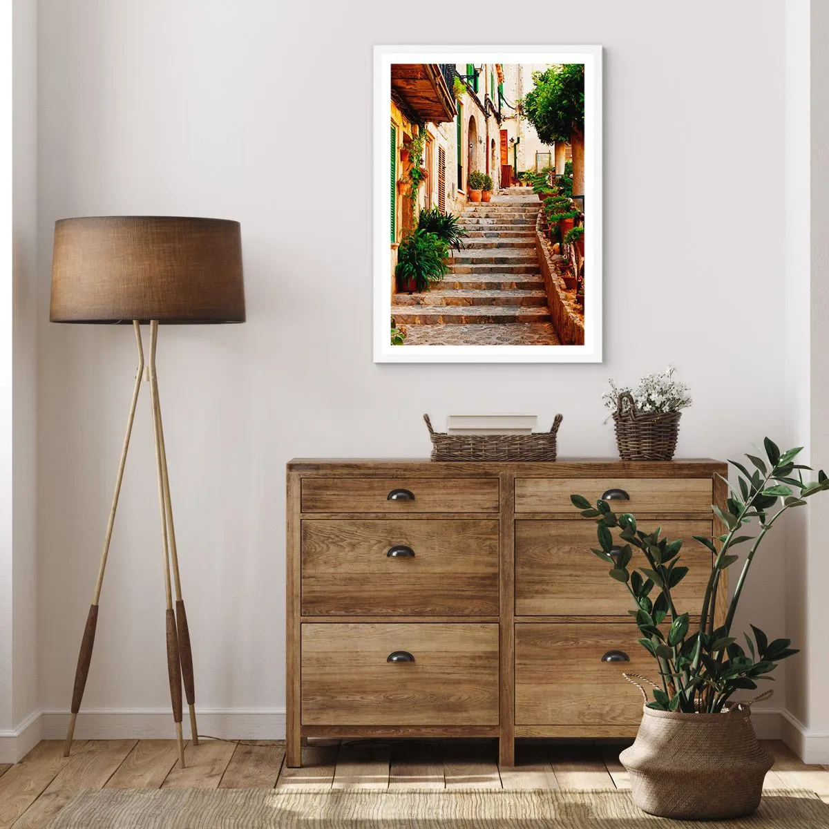 Poster in een witte lijst - De charme van een Spaanse vakantie - 30x40 cm