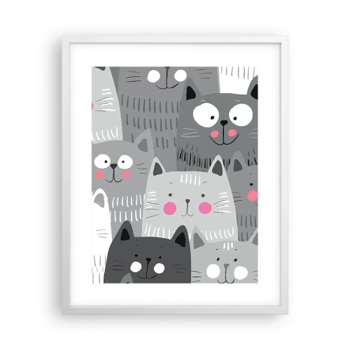 Poster in een witte lijst - De wereld van de kat - 40x50 cm