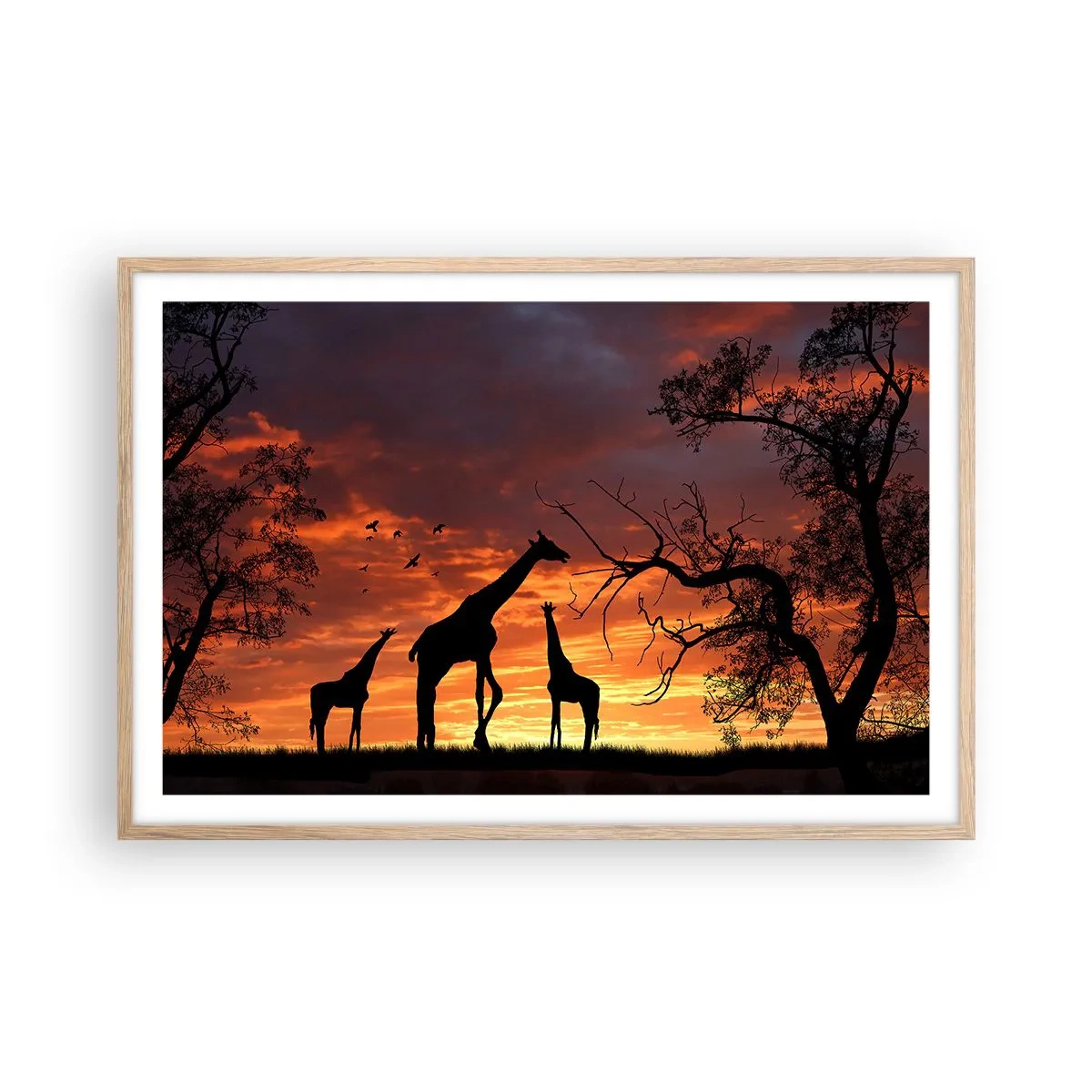 Een poster in een licht eiken lijst - Een klein diner met je geliefden - 91x61 cm