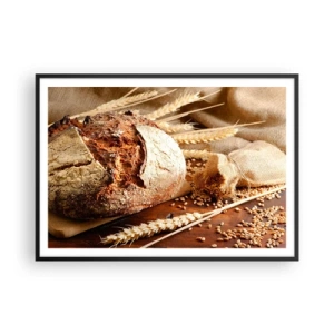 Poster in een zwarte lijst - Smakelijk, geurig, knapperig - 100x70 cm