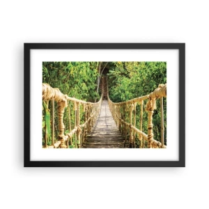 Poster in een zwarte lijst - Opgeschort in het groen - 40x30 cm