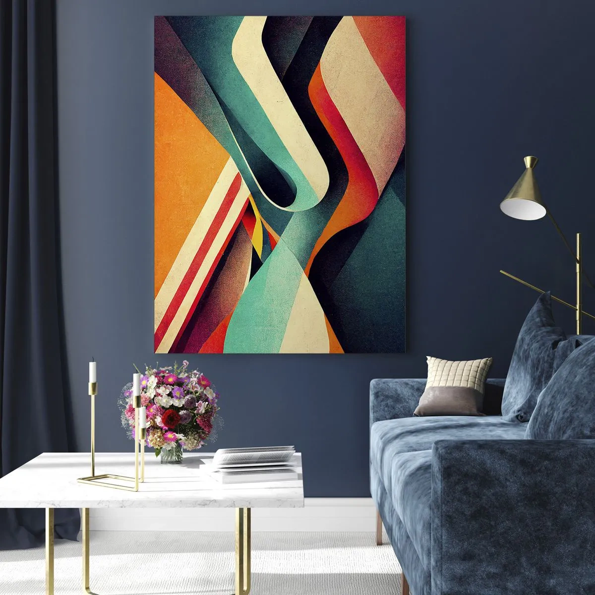 Schilderen op glas - Intensieve compositie - 70x100 cm
