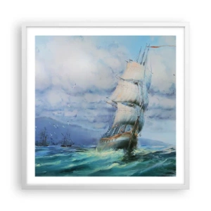 Poster in een witte lijst - Goede wind - 60x60 cm