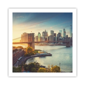 Poster - Dageraad in de grote stad - 60x60 cm