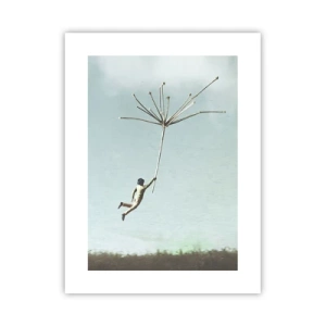 Poster - Vliegers, paardebloemen, wind - 30x40 cm